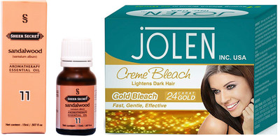 

SHEER SECRET SANDALWOOD ESSENTIAL OIL 15ML and JOLEN GOLD BLEACH 35GRAMS(Set of 2)
