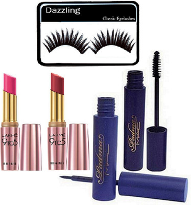 

Dazzling Eyelashes,Lipstick [Set Of 2], Eyeliner And Mascara(Set of 5)