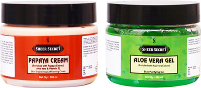 

SHEER SECRET PAPAYA CREAM 300ML and ALOE VERA GEL 300ML(Set of 2)