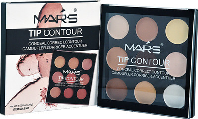 

Mars 9 Color Matte Finish Waterproof Contour Palette Concealer(Beige-5)