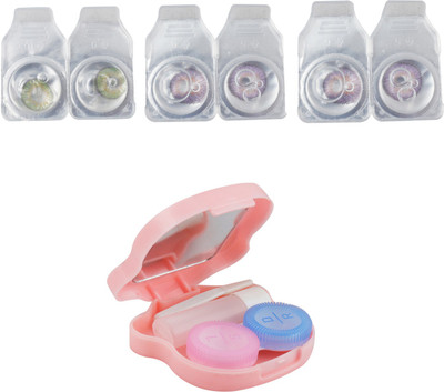 

Optify Combo Pack Monthly Color Contact Lens With Travel Kit Monthly Contact Lens(1, Violet-Green-Violet, Pack of 3)