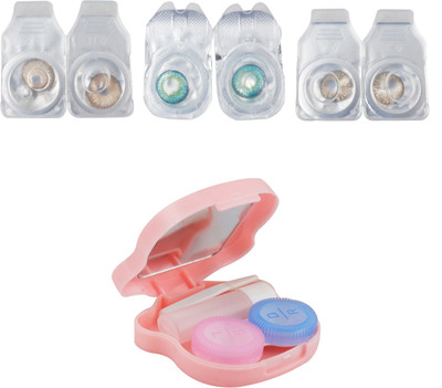 

Optify Combo Pack Monthly Color Contact Lens With Travel Kit Monthly Contact Lens(1, Honey-Brown-Green Turquoise, Pack of 3)