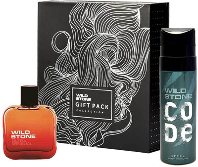 

Wild Stone Gift Pack ( 50 ml Ultra Sensual Perfume + 120 ml Code Steel) Perfume Body Spray - For Men(170 ml, Pack of 2)