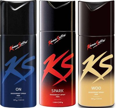 

KamaSutra Spark On Woo Body Spray - For Men(450 ml, Pack of 3)