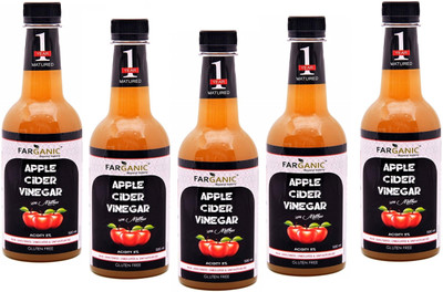 

FARGANIC Buy Pack Of 5 Apple Cider Vinegar with Strand of Mother Raw 2500ml Apple Cider Vinegar(5x500 ml, Apple Flavored)