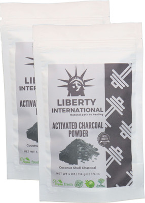 

LIBERTY INTERNATIONAL Activated Coconut Shell Charcoal Powder, For Skin Treatment, Instant Teeth Whitening & Face Wash (2 X 114 Gm ) B34(228 g)