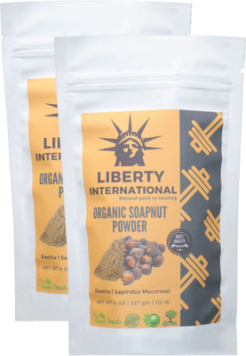 

LIBERTY INTERNATIONAL Organic Herbal Reetha/Aritha /Soap Nut Powder For Hair Care, Anti-Hair Fall & Anti-Dandruff Shampoo (2 X 227 Gm) B32(454 g)