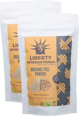

LIBERTY INTERNATIONAL Organic Herbal Organic Orange Peel Powder For Skin Face Skin Whitening & Hair Conditioning (2 X 227 Gm) B39(454 g)