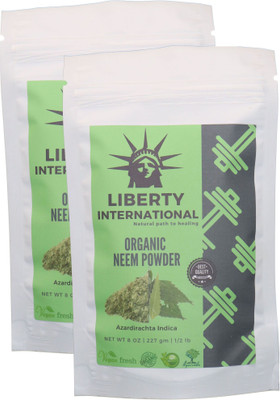 

LIBERTY INTERNATIONAL Organic Herbal Neem Powder For Anti-Dandruff Hair And Acne Face , Skin & Hair Care (2 X 227 Gm) B35(454 g)