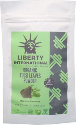 

LIBERTY INTERNATIONAL Organic Herbal Tulsi/Holy Basil Pure Leaves Powder For Healing & For Oily, Acne -Pimple Prone And Distressed Skin B42(227 g)