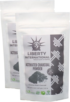 

LIBERTY INTERNATIONAL Activated Coconut Shell Charcoal Powder, For Skin Treatment, Instant Teeth Whitening & Face Wash (2 X 227 Gm) B42(454 g)