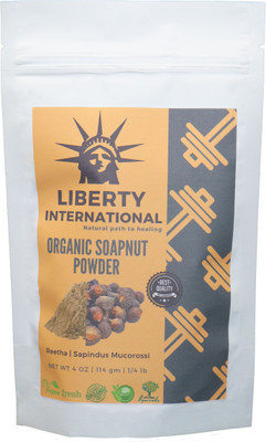 

LIBERTY INTERNATIONAL Organic Herbal Reetha/Aritha /Soap Nut Powder For Hair Care, Anti-Hair Fall & Anti-Dandruff Powder Shampoo B37(114 g)