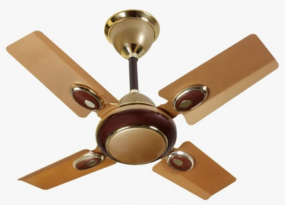 

speed 24 CLASSIC 24 INCH 4 Blade Ceiling Fan(GOLD, Pack of 1), Brown;gold