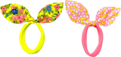 

Proplady Designer (Pack of 2) Printed Bow Shaped Stylish Elastic Cotton Hair Ponytail Bands, Hair Tie for Girls & Women|Latest Hair Rubber Band, Hair Accessory Set, Braid Extension, Bun Clip(Multicolor)