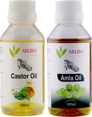 

Aruba Essentials 100% Undiluted Natural Castor oil & Amla oil 100 ml Each Hair Oil(200 ml)
