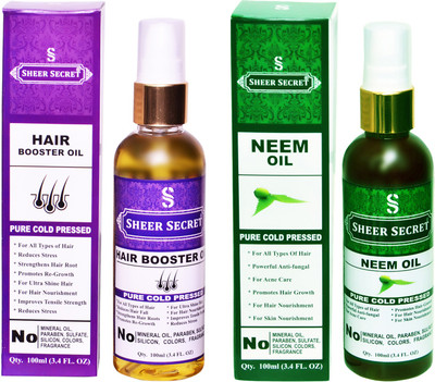 

SHEER SECRET NEEM OIL and HAIR BOOSTER OIL (100% PURE COLD PRESSED OIL) Hair Oil(200 ml)