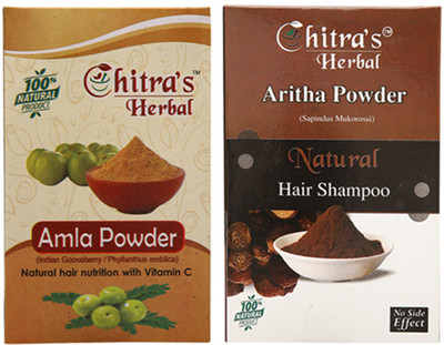 

Chitra's Herbal Natural Aritha Powder- 100 Gm, Amla Powder- 100 Gm, Set of 2(200 g)