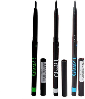 

Glam 21 Smudge-proof Long-Lasting Waterproof (Green, BLue, Black) Kajal & Eyeliner (0.35X3)(Black, Blue, Green)
