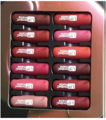 

Kiss Beauty Super matte Lipstick Set Of 12 (multi color)(Multicolor)