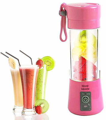 

RIVOXX USB Juicer Cup, Fruit Mixing Machine, Portable Personal Size Eletric Rechargeable Mixer, Blender, with USB Charger Cable Portable Juice Blender and Mixer 450 Juicer Mixer Grinder(Pink, 1 Jar)