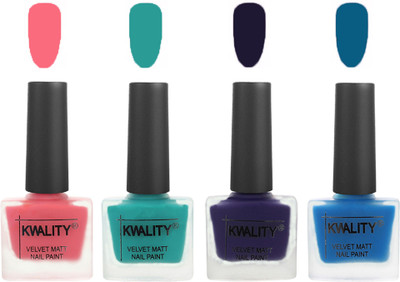 

Kwality Multicolor Matte Nail Polish Combo 2901202047 Frozen Pink,Sea Green,Royal Blue,Peacock Blue(Pack of 4)