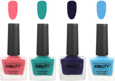 

Kwality Multicolor Matte Nail Polish Combo 2901202048 Frozen Pink,Sea Green,Royal Blue,Light Blue(Pack of 4)