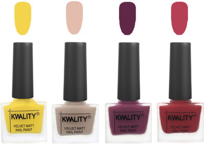 

Kwality Multicolor Matte Nail Polish Combo 2901202019 Yellow,Light Baby ,Purple,Rani Pink(Pack of 4)