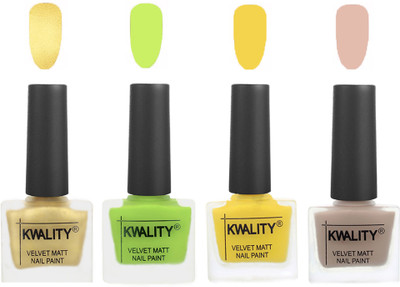 

Kwality Multicolor Matte Nail Polish Combo 2901201975 Golden,Light Lemon Green,Yellow,Light Baby(Pack of 4)