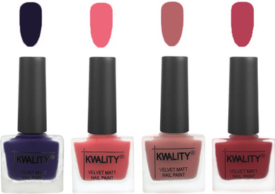 

Kwality Multicolor Matte Nail Polish Combo 2901202074 Royal Blue,Pink,Dark ,Rani Pink(Pack of 4)