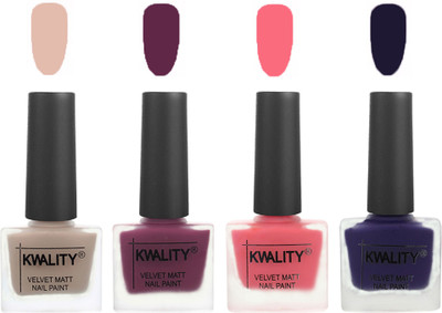 

Kwality Multicolor Matte Nail Polish Combo 2901202021 Light Baby ,Purple,Frozen Pink,Royal Blue(Pack of 4)