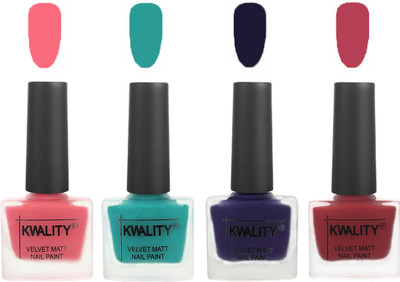 

Kwality Multicolor Matte Nail Polish Combo 2901202055 Frozen Pink,Sea Green,Royal Blue,Rani Pink(Pack of 4)