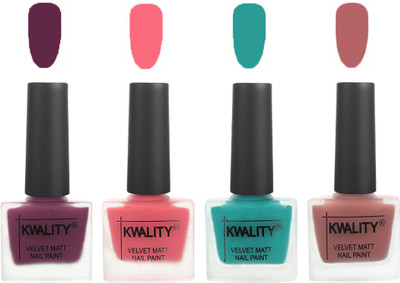 

Kwality Multicolor Matte Nail Polish Combo 2901202035 Purple,Frozen Pink,Sea Green,Dark Nude(Pack of 4)