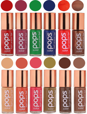 Ramble Pops Colour Nail Polish Combo 5604 Multicolor(Pack of 12)