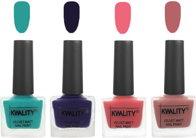 

Kwality Multicolor Matte Nail Polish Combo 2901202056 Sea Green,Royal Blue,Nude Pink,Dark Nude(Pack of 4)