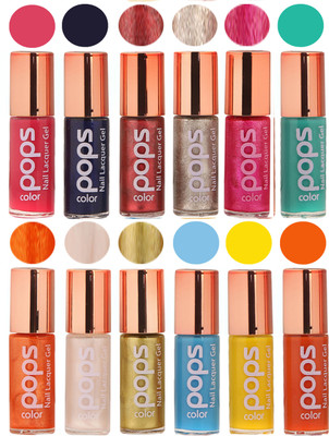 Ramble Pops Colour Nail Polish Combo 5711 Multicolor(Pack of 12)