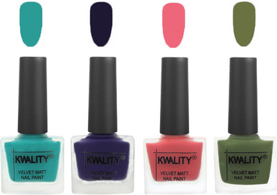 

Kwality Multicolor Matte Nail Polish Combo 2901202060 Sea Green,Royal Blue,Nude Pink,Olive Green(Pack of 4)