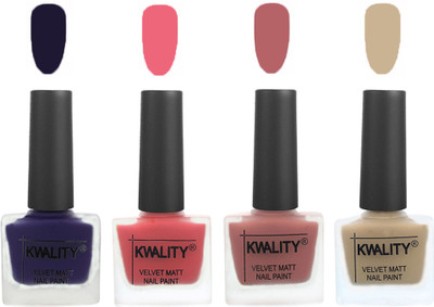 

Kwality Multicolor Matte Nail Polish Combo 2901202072 Royal Blue,Nude Pink,Dark Nude,Nude(Pack of 4)