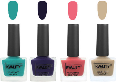 

Kwality Multicolor Matte Nail Polish Combo 2901202063 Sea Green,Royal Blue,Nude Pink,Nude(Pack of 4)