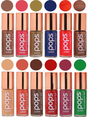 Ramble Pops Colour Nail Polish Combo 5611 Multicolor(Pack of 12)