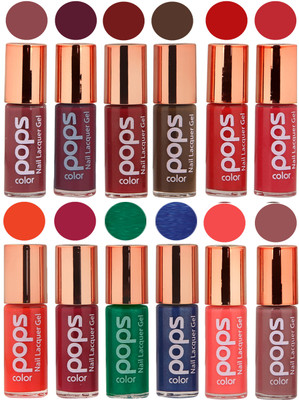 Ramble Pops Colour Nail Polish Combo 5567 Multicolor(Pack of 12)