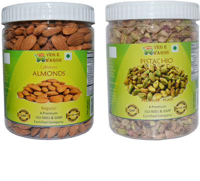 

Veg E Wagon Almonds Regular&Pista Premium Plain (500 Each) Almonds(1000 g, Plastic Bottle)