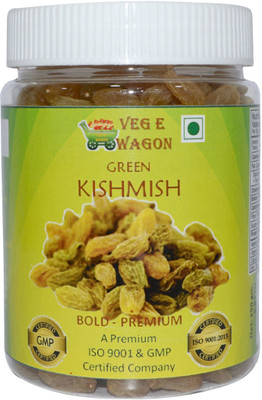 

Veg E Wagon Green Kishmish(Raisins) Bold Premium 250 in Pet Jar Raisins(250 g, Plastic Bottle)