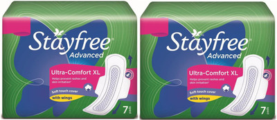 

Stayfree Advanced XL Wings Sanitary 7+7 Pad Sanitary Pad(Pack of 2)