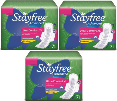

Stayfree Advanced XL Wings Sanitary 7+7+7 Pad Sanitary Pad(Pack of 3)