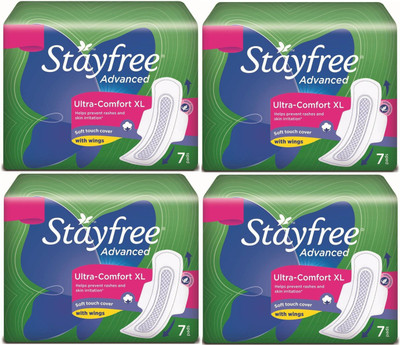 

Stayfree Advanced XL Wings Sanitary 7+7+7+7 Pad Sanitary Pad(Pack of 4)