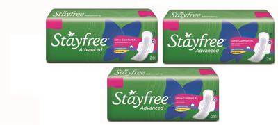 

Stayfree Advanced XL Wings Sanitary 28+28+28 Pad Sanitary Pad(Pack of 3)
