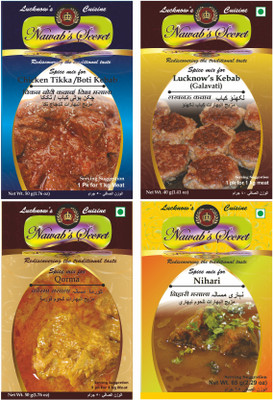 

Nawab's Secret Chicken Boti/Tikka,Lucknow Kebab,Qorma,Nehari Masala[PK of 4](4 x 62.5 g)