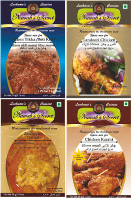 

Nawab's Secret Chicken Boti/Tikka,Tandoori,Qorma,Chicken karahi Masala[PK of 4](4 x 62.5 g)