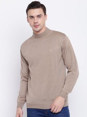 PIERRE CARLO Self Design Round Neck Casual Men Beige Sweater