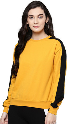HARPA Full Sleeve Color Block Women Sweatshirt